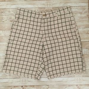 Timberland plaid flat front shorts size 36